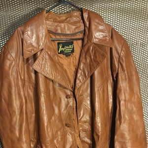 NICE VINTAGE 90's unisex Genuine Leather PeaCoat jacket